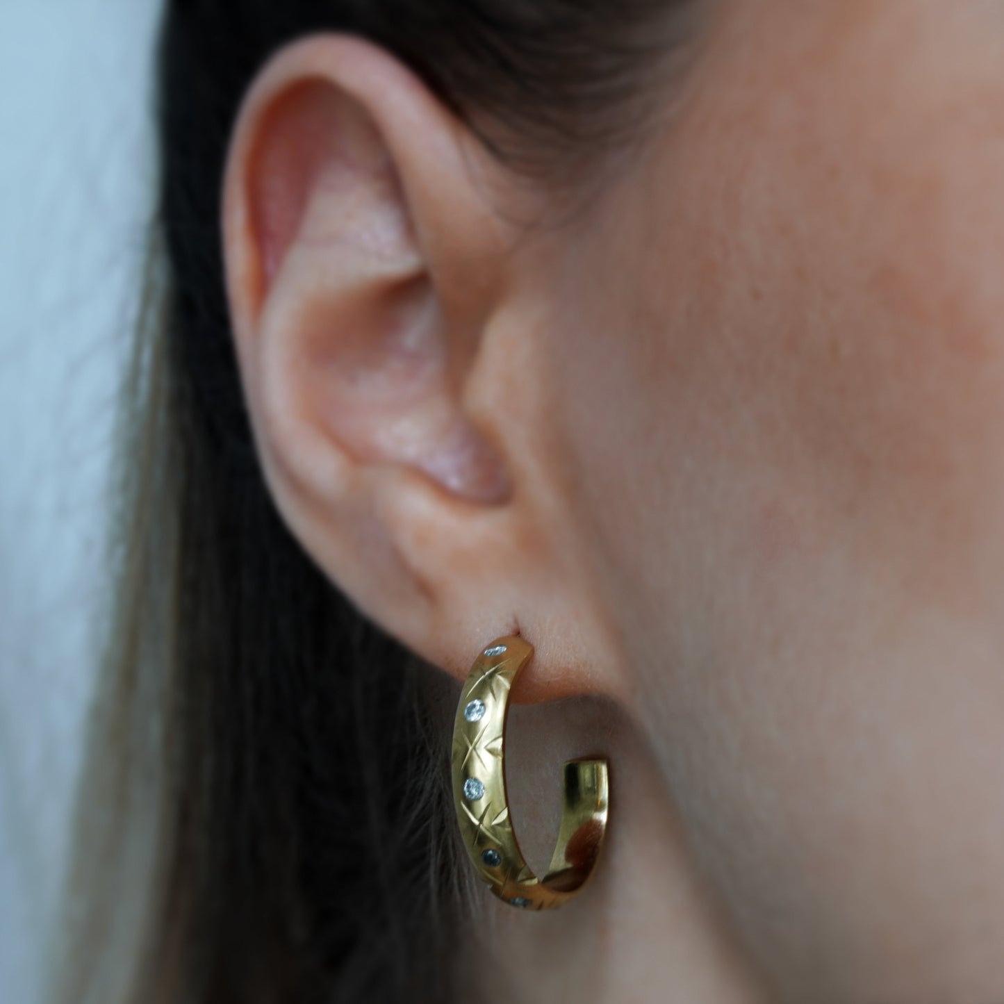 Shiny Criss Cross hoops